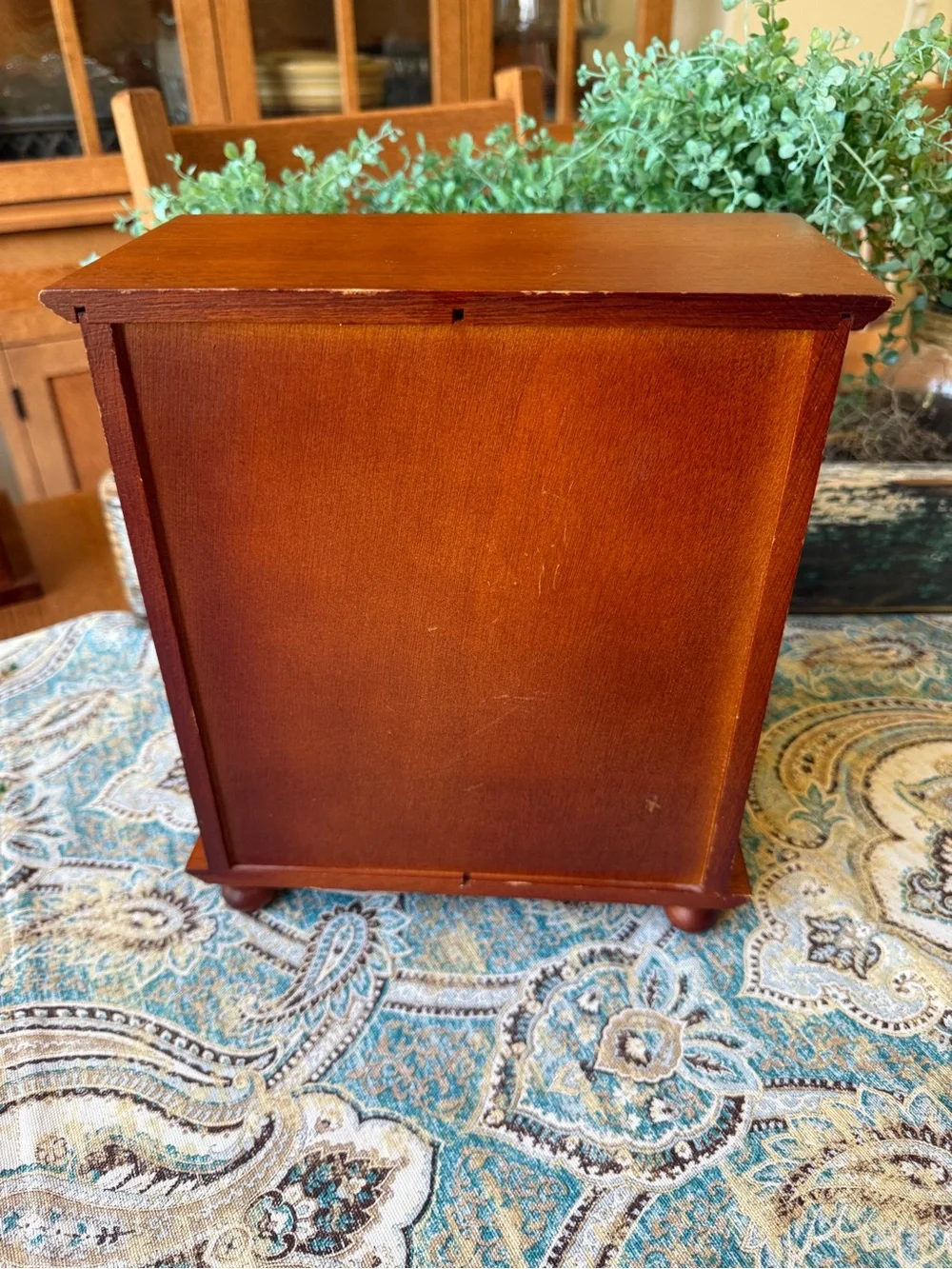 Wooden Tabletop Jewelry Box Armoire Cabinet 4 Drawer Mirrored Necklace Organizer